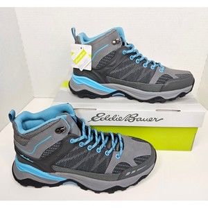 Eddie Bauer Crater Lake Women's Hiker Sneaker Boots Sz 9M Grey /Blue, NIB 287949